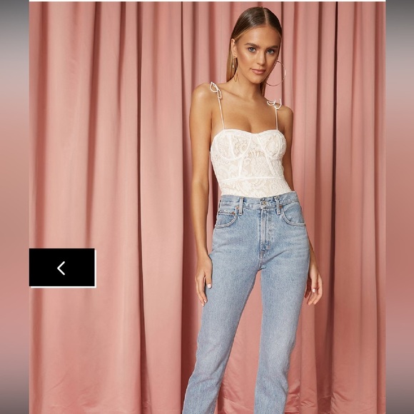 superdown Lace Bodysuit in Cream with thin straps beautiful detailing - medium - Picture 4 of 7